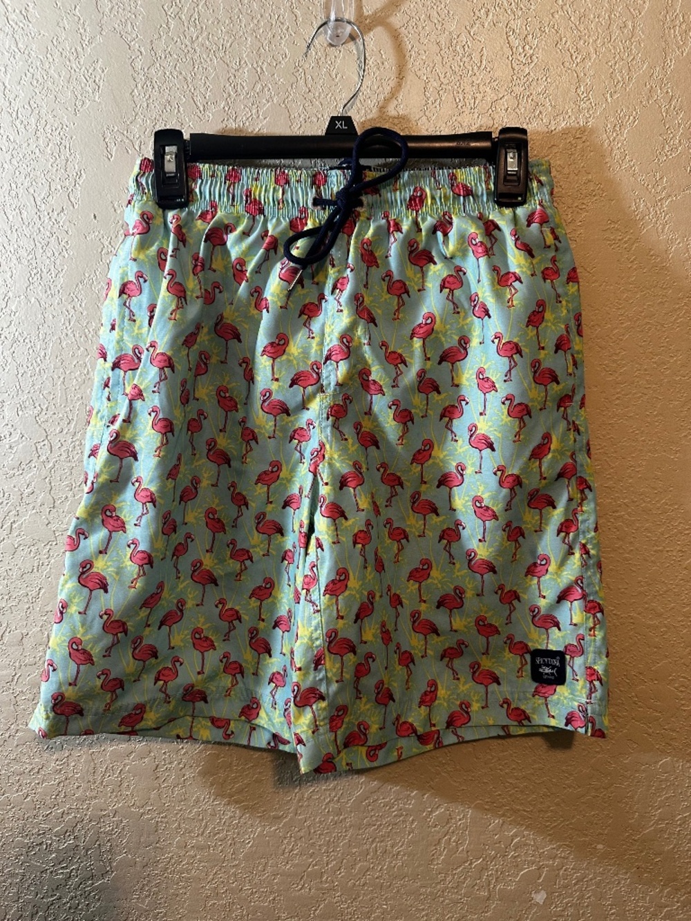NWOT Men's Spicy Tuna Flamingo Graphic Swim Shorts